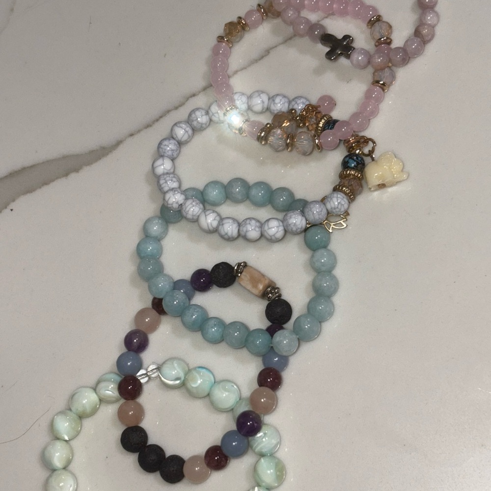 Elegant Multi-Color Beaded Bracelet Set